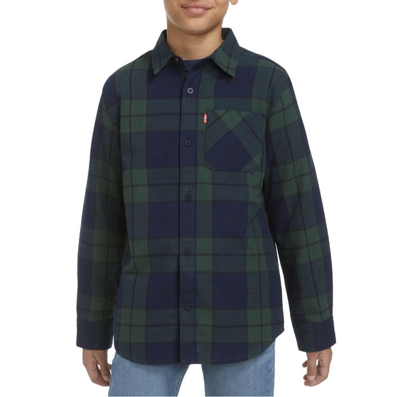 NWT Levi's Boys Plaid Flannel Shirt Size Medium 8 - Picture 5 of 9